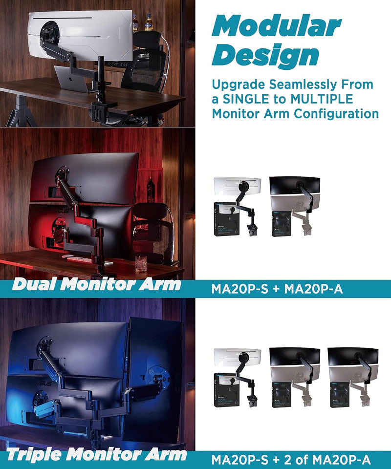 Heavy Duty Monitor Arm for Ultrawide Monitors Up