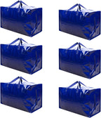 Heavy-Duty Oversize Large Storage Bag Organizer with Zips (6 Pack)