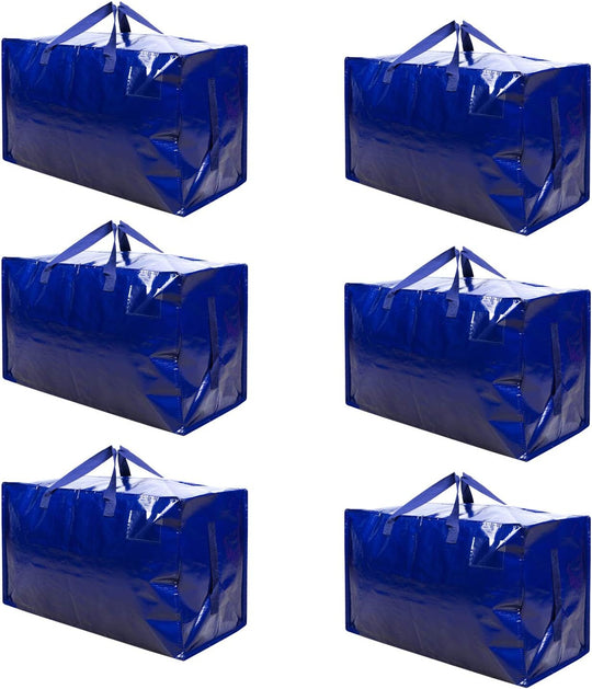 Heavy-Duty Oversize Large Storage Bag Organizer with Zips (6 Pack)