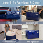 Heavy-Duty Oversize Large Storage Bag Organizer with Zips (6 Pack)