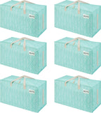 Heavy-Duty Oversize Large Storage Bag Organizer with Zips (6 Pack)