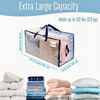 Heavy-Duty Oversize Large Storage Bag Organizer with Zips (6 Pack)