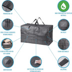 Heavy-Duty Oversize Large Storage Bag Organizer with Zips (6 Pack)