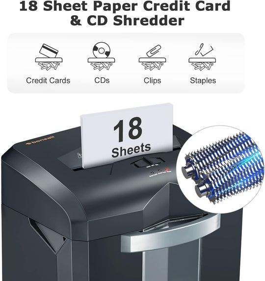 18-Sheet Cross-Cut Heavy Duty Paper Shredder