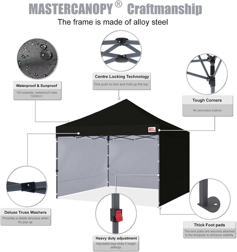 Heavy Duty Pop-Up Gazebo Tent with Sidewalls