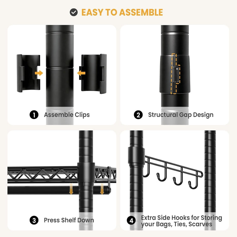 Heavy Duty Rolling Clothes Rack