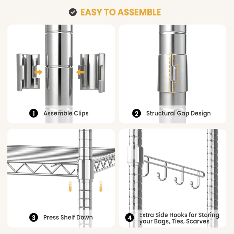 Heavy Duty Rolling Clothes Rack