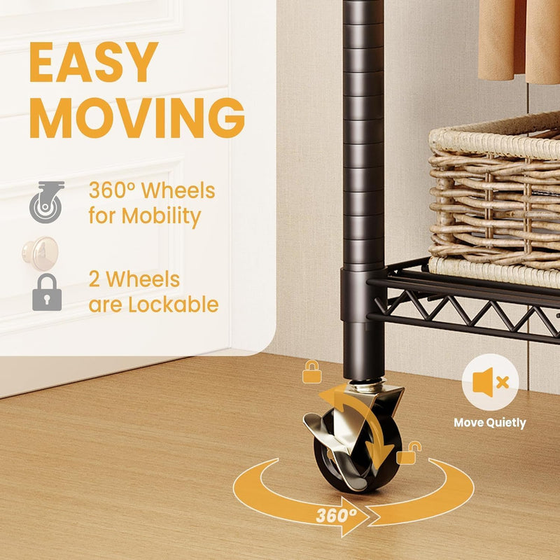 Heavy Duty Rolling Clothes Rack