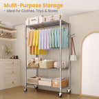 Heavy Duty Rolling Clothes Rack