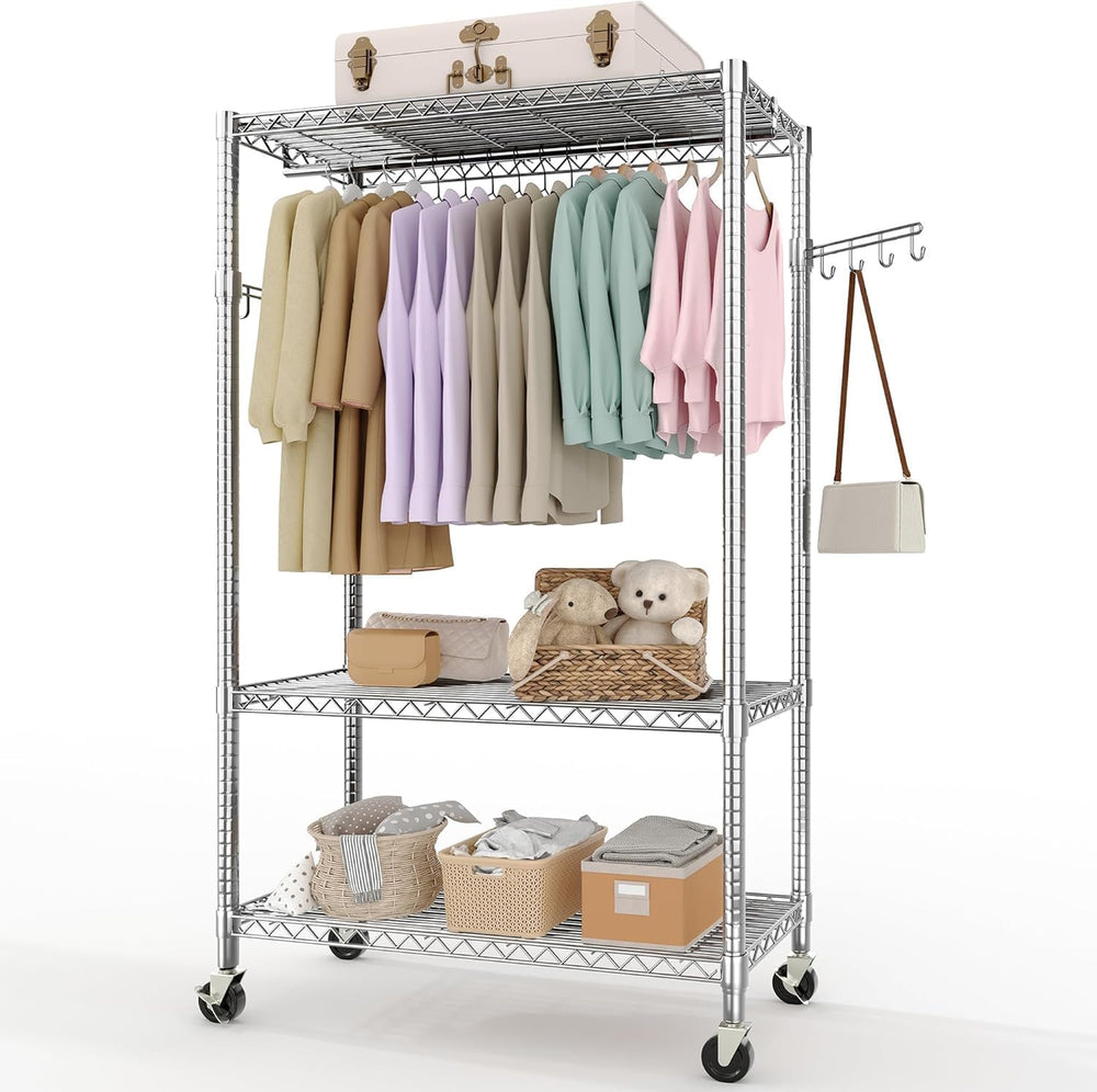 Heavy Duty Rolling Clothes Rack