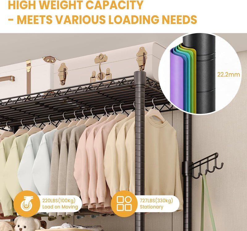 Heavy Duty Rolling Clothes Rack