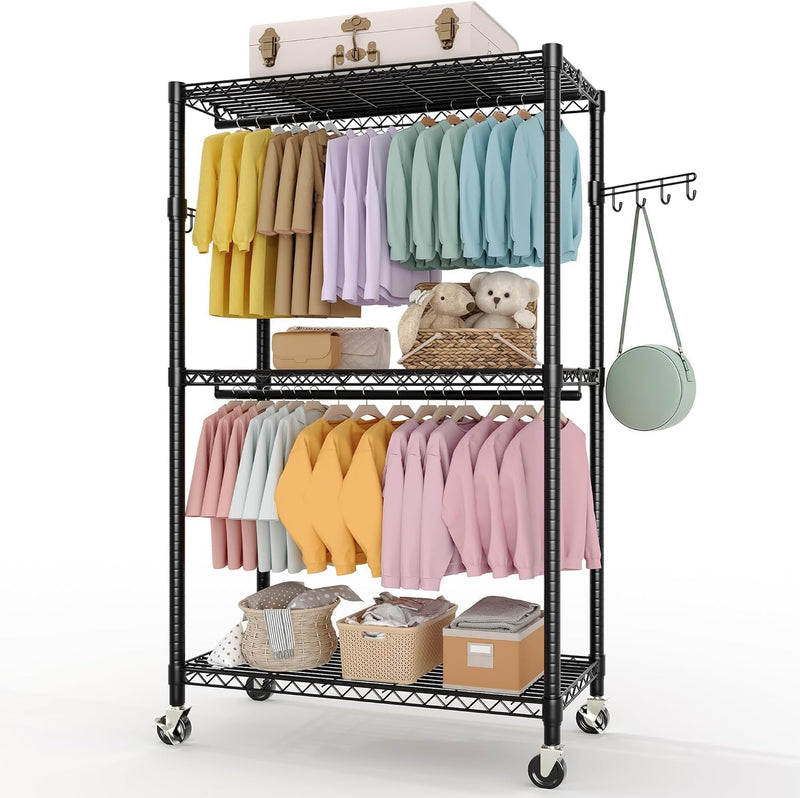 Heavy Duty Rolling Clothes Rack