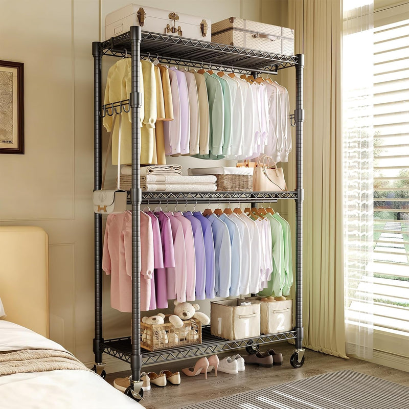 Heavy Duty Rolling Clothes Rack