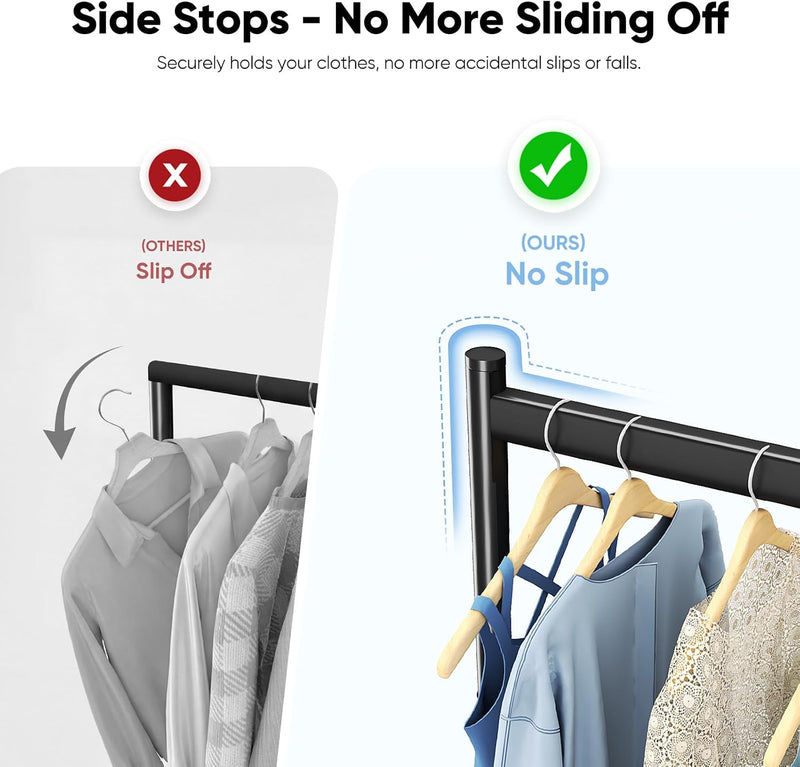 Heavy Duty Rolling Clothes Rack with 136KG