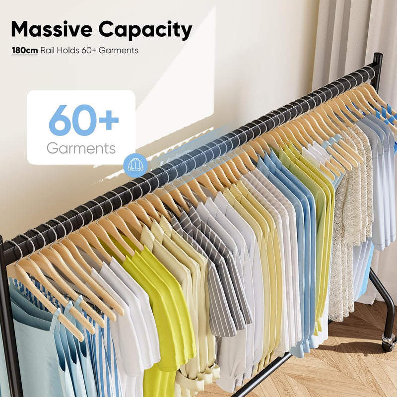 Heavy Duty Rolling Clothes Rack with 136KG