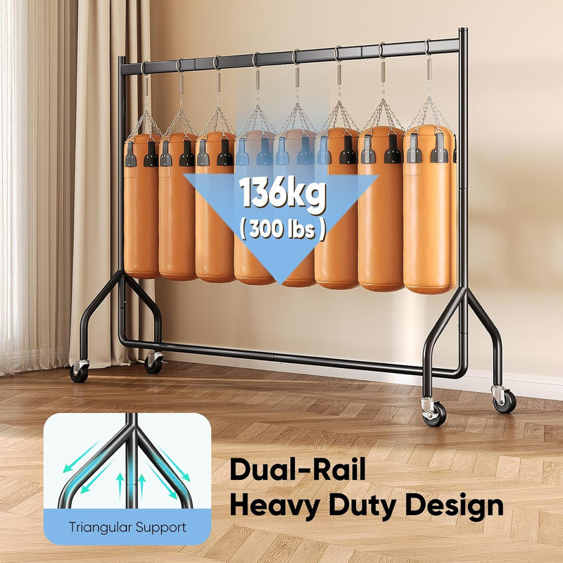 Heavy Duty Rolling Clothes Rack with 136KG