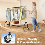 Heavy Duty Rolling Clothes Rack with 136KG