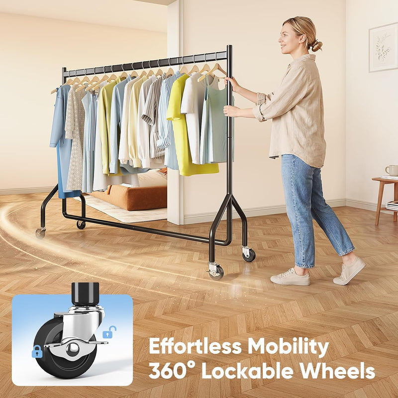Heavy Duty Rolling Clothes Rack with 136KG