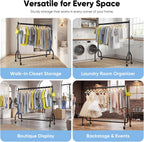 Heavy Duty Rolling Clothes Rack with 136KG
