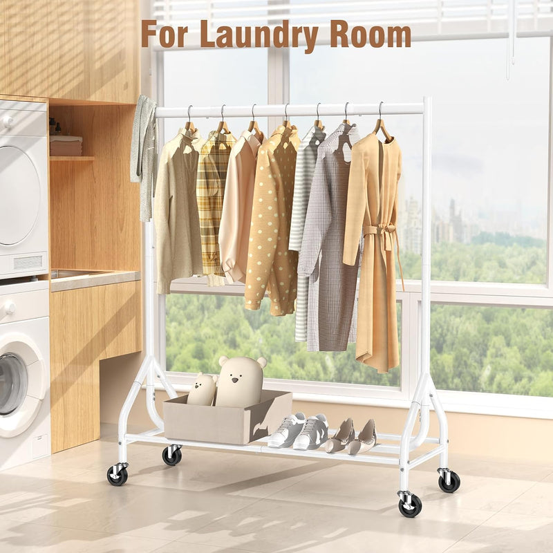 Heavy Duty Rolling Clothes Rail
