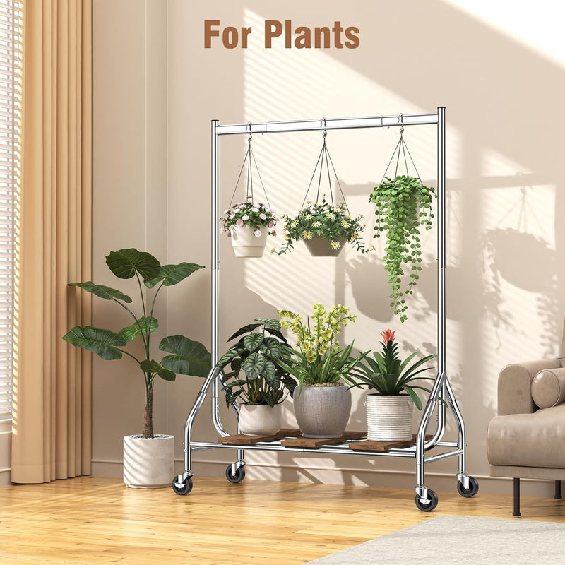 Heavy Duty Rolling Clothes Rail