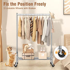 Heavy Duty Rolling Clothes Rail
