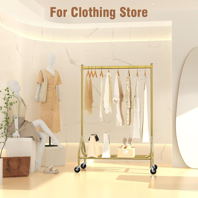 Heavy Duty Rolling Clothes Rail