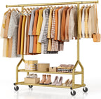 Heavy Duty Rolling Clothes Rail