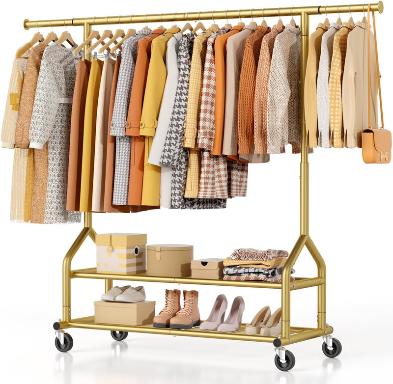 Heavy Duty Rolling Clothes Rail