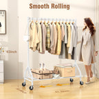 Heavy Duty Rolling Clothes Rail
