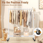Heavy Duty Rolling Clothes Rail