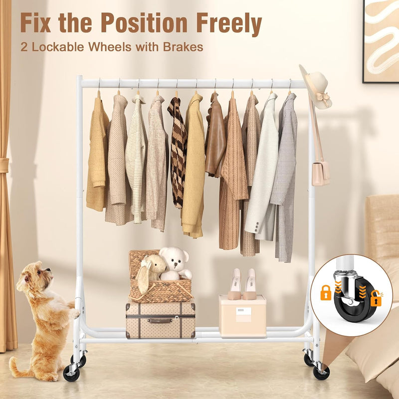 Heavy Duty Rolling Clothes Rail