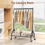 Heavy Duty Rolling Clothes Rail