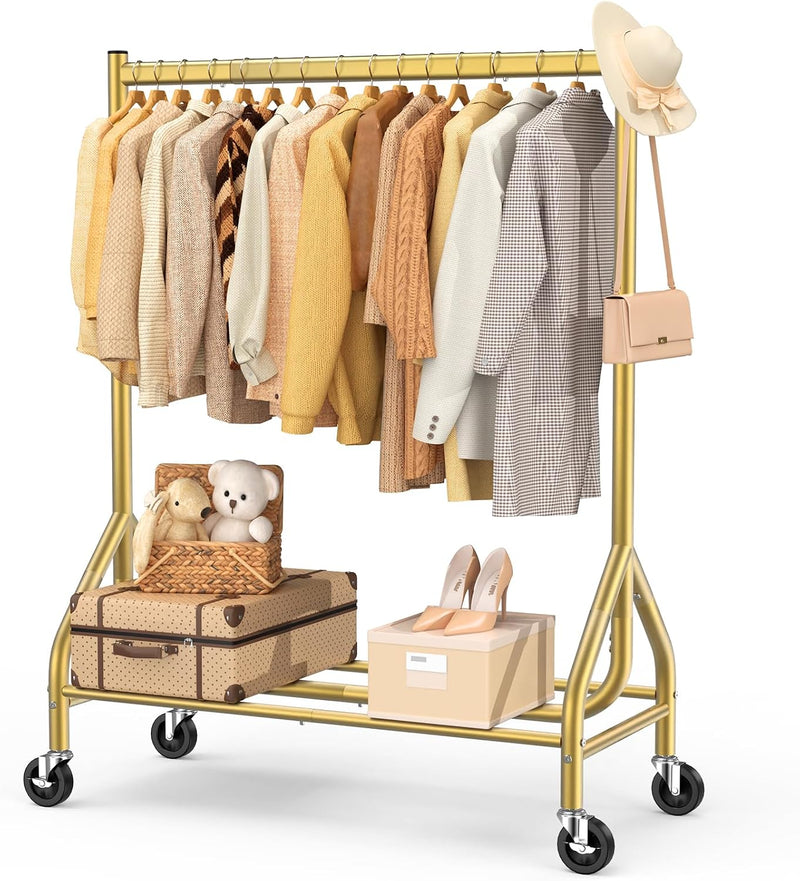 Heavy Duty Rolling Clothes Rail