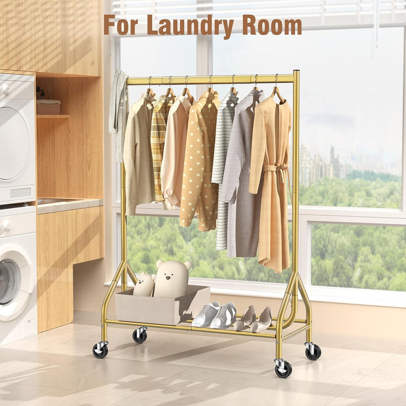 Heavy Duty Rolling Clothes Rail