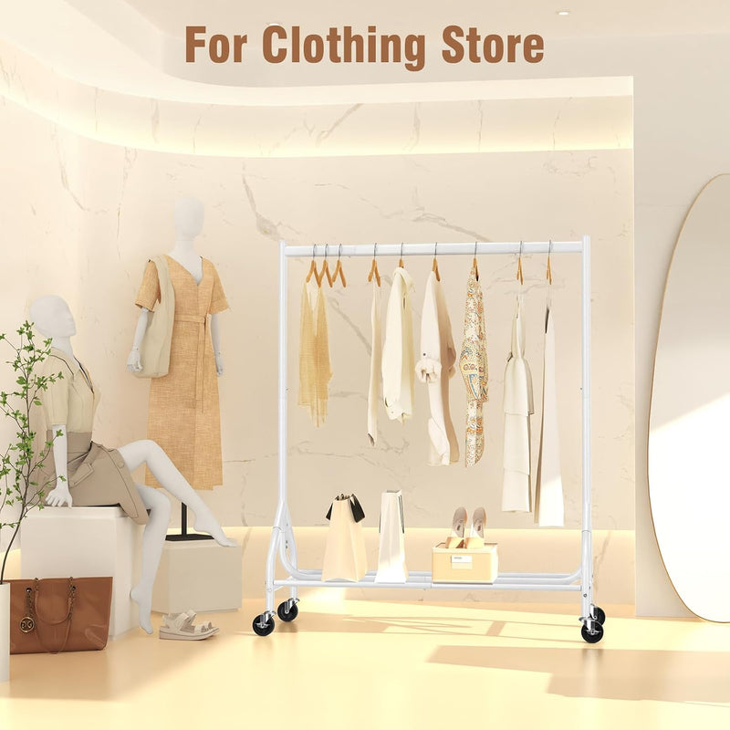 Heavy Duty Rolling Clothes Rail