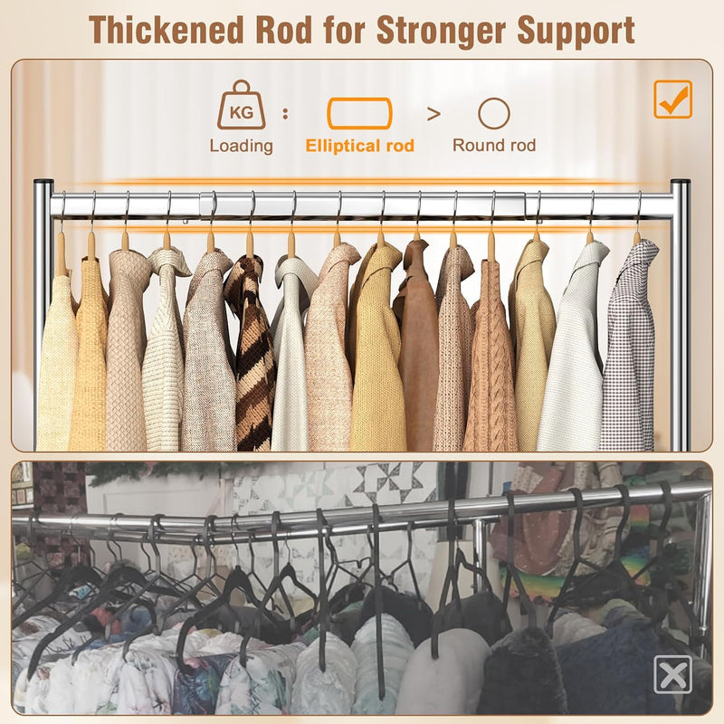 Heavy Duty Rolling Clothes Rail