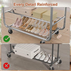 Heavy Duty Rolling Clothes Rail for Hanging Double