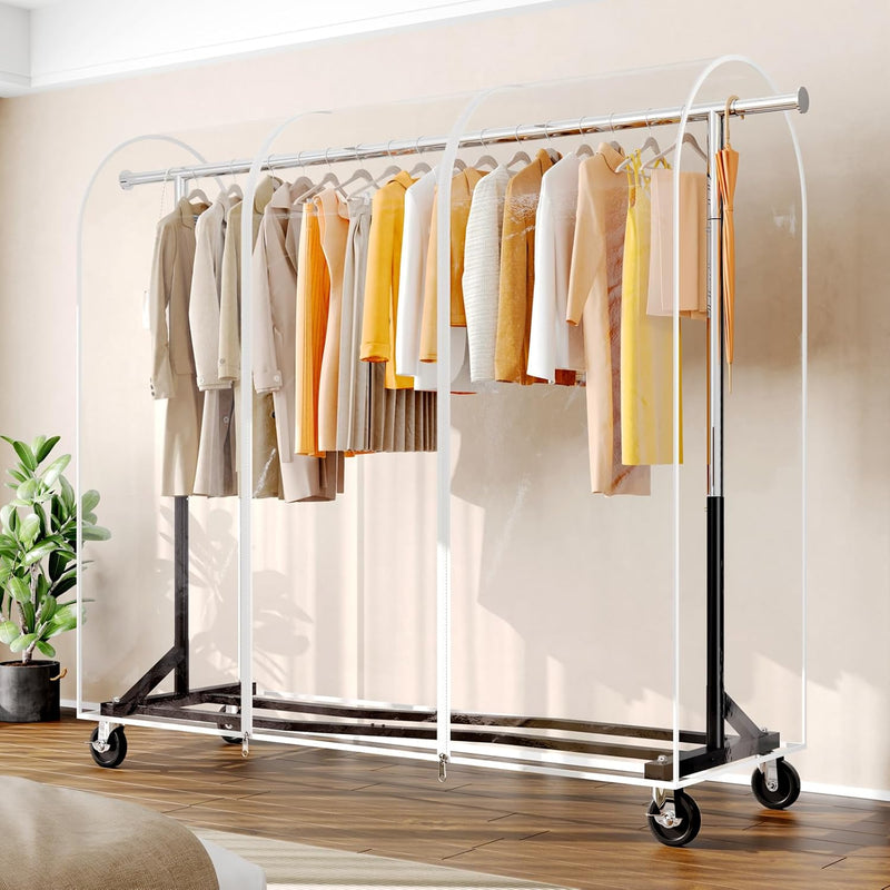 Heavy Duty Rolling Clothes Rail with Dust Cover