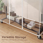 Heavy Duty Rolling Clothes Rail with Dust Cover