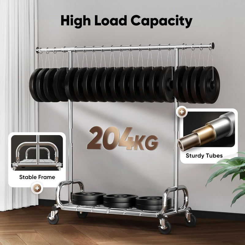 Heavy Duty Rolling Clothes Rail with Dust Cover