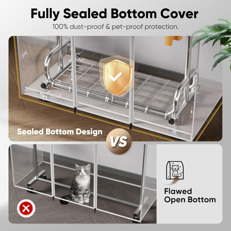 Heavy Duty Rolling Clothes Rail with Dust Cover