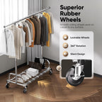 Heavy Duty Rolling Clothes Rail with Dust Cover