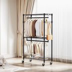 Heavy Duty Rolling Garment Rack 3 Tiers Adjustable