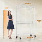 Heavy Duty Rolling Garment Rack 3 Tiers Adjustable