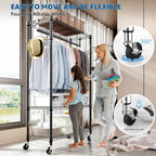 Heavy Duty Rolling Garment Rack 3 Tiers Adjustable