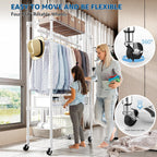 Heavy Duty Rolling Garment Rack 3 Tiers Adjustable