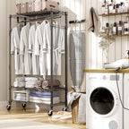 Heavy Duty Rolling Garment Rack 3 Tiers Adjustable