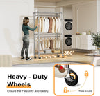 Heavy Duty Rolling Garment Rack 3 Tiers Adjustable
