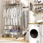 Heavy Duty Rolling Garment Rack 3 Tiers Adjustable